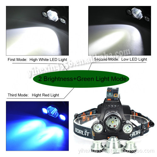 BORUIT RJ-3000 1600lm Cree LED Headlamp with Blue Light